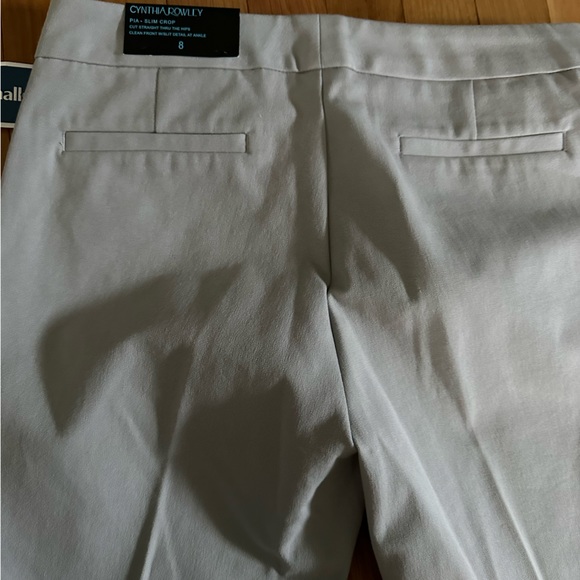 NWT Cynthia Rowley Pia Slim Crop cut straight thru hips.Clean front w/slit ankle - Picture 4 of 6